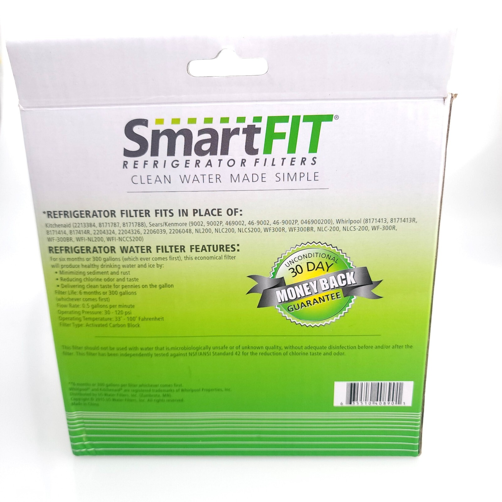 Smart fit Refrigerator Filter Compatible Kitchen Whirlpool 2 Pack USA Seller