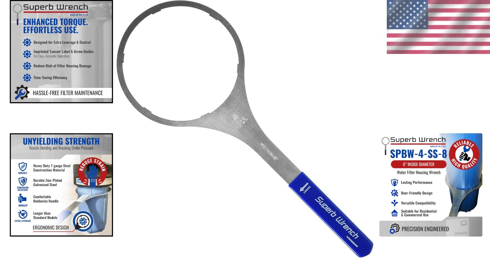 Durable 6 In Water Filter Housing Wrench Compatible with American Plumber