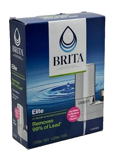 Brita Elite Faucet Mount Water Filter System Chrome | Removes 99% of Lead