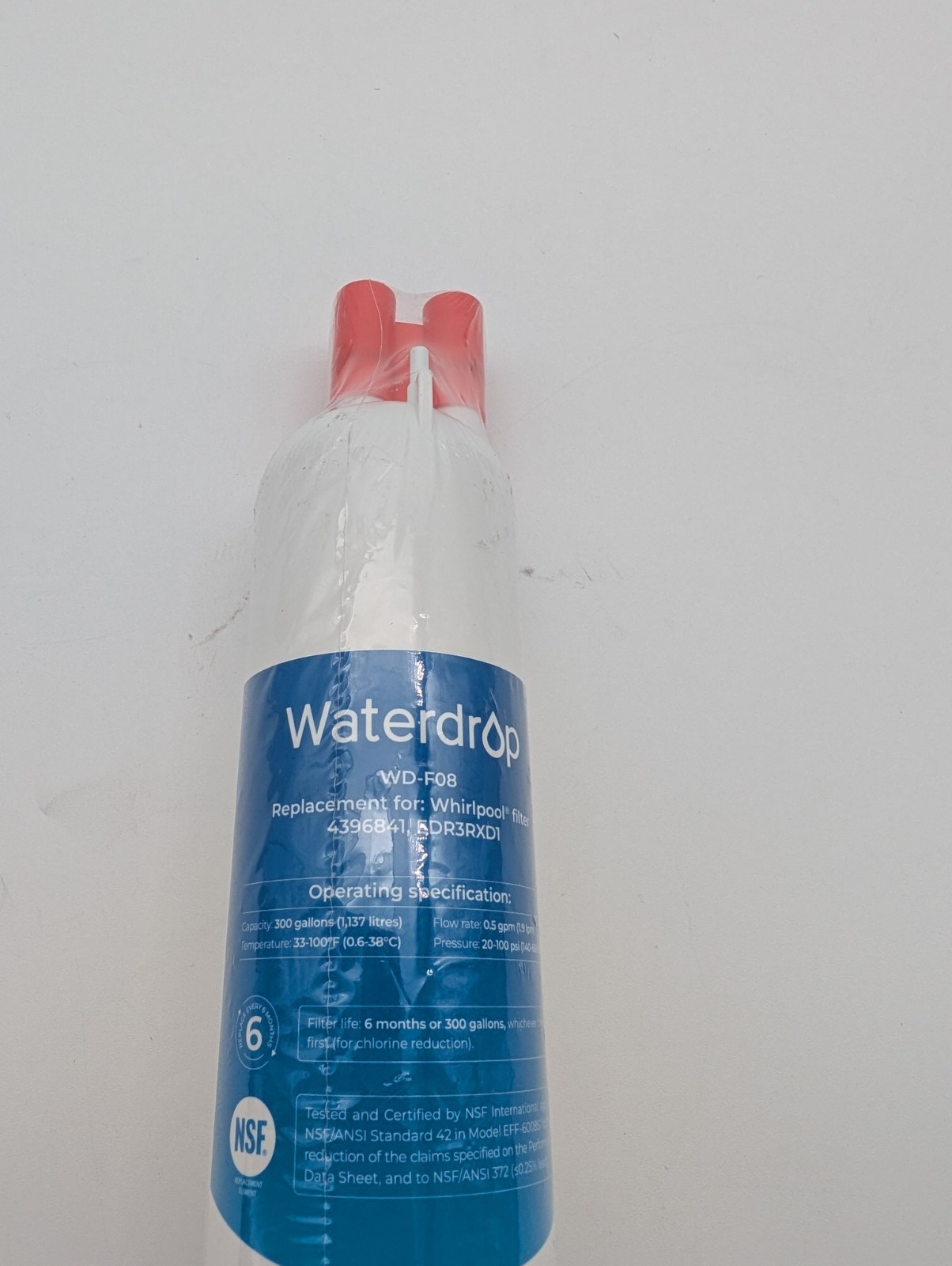Waterdrop WD-F08 eplacement Refrigerator Water Filter For WP Sealed Unopened