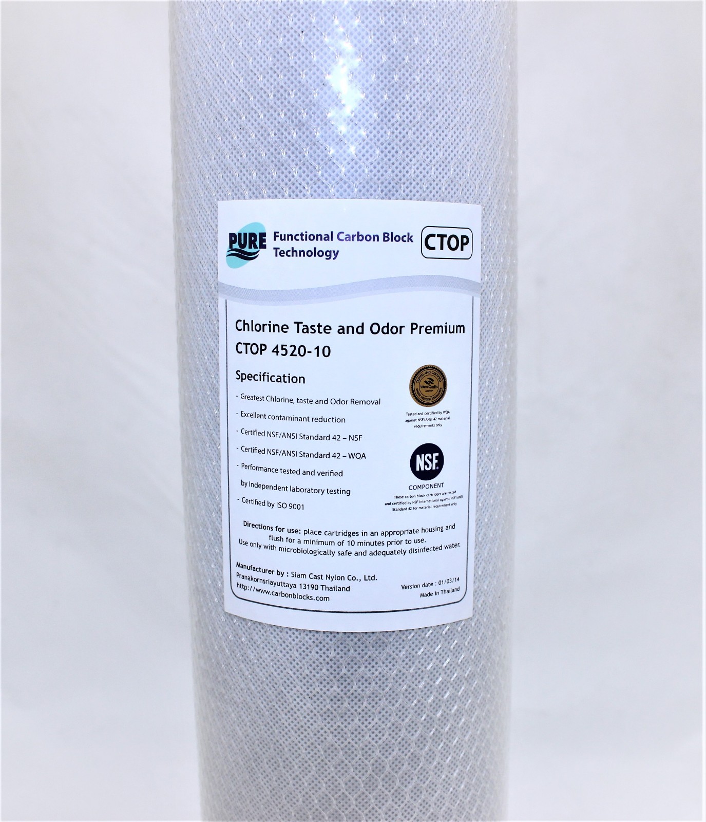 6 Pack Carbon Block Cartridge 4.5″ x 20″ NSF Water Filter 10 Micron