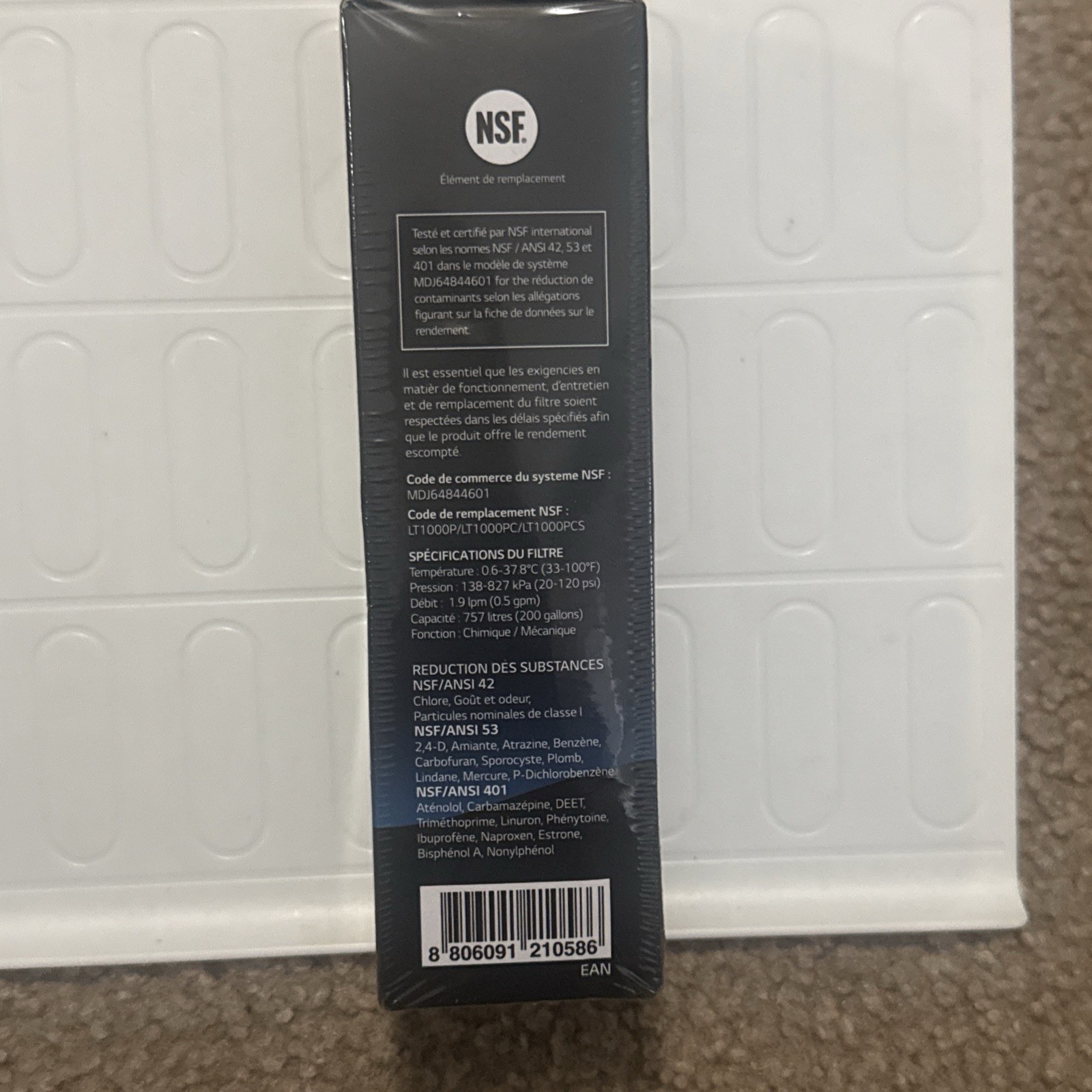 Genuine LG Water Filter Replacement Cartridge LT1000P/PC/PCS – New and Sealed!