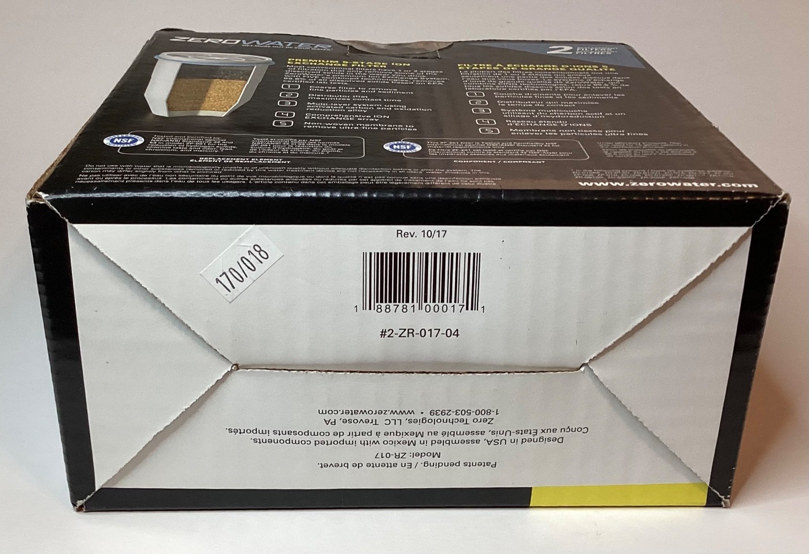 NOB ZEROWATER PREMIUM 5-STAGE ION EXCHANGE FILTER TECHNOLOGY 2-PACK SEALED