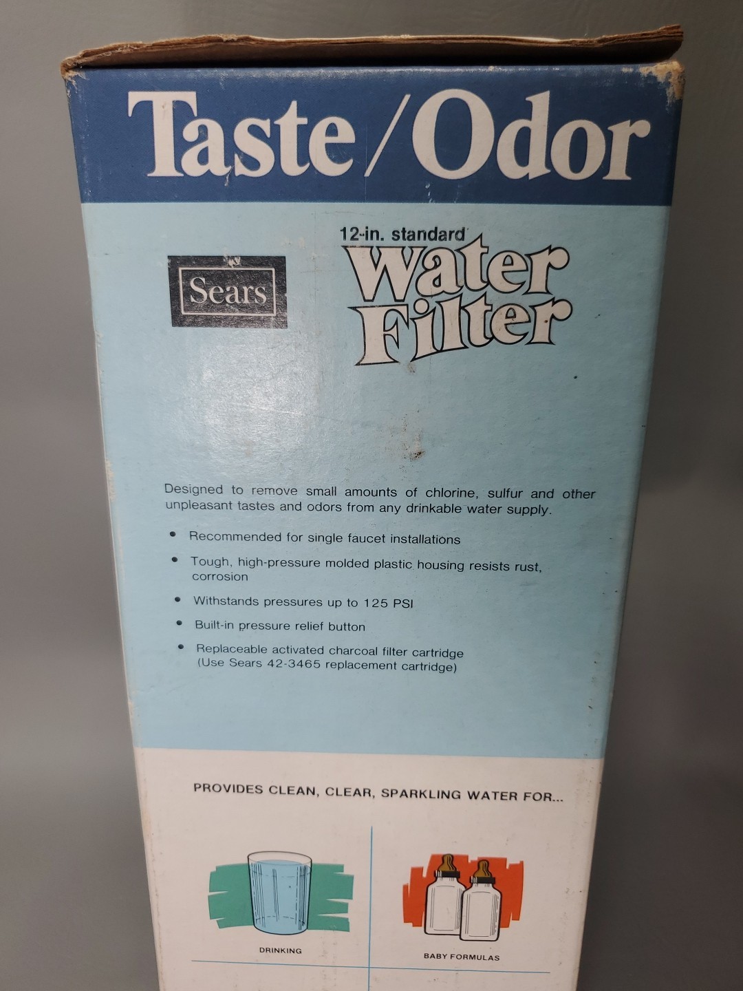 Vintage Sears 12 Inch Standard Water Filter, 423464, New In Box, Retired 1970’s