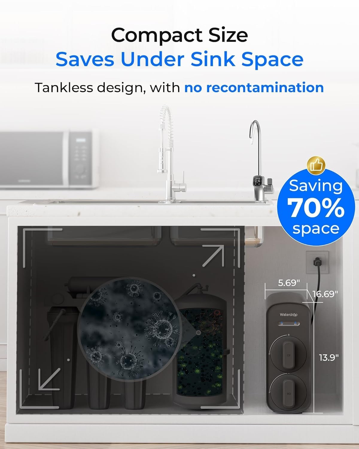 [ Dual Flow ] Waterdrop G5P700A-Pro Alkaline Mineral pH+ Reverse Osmosis System