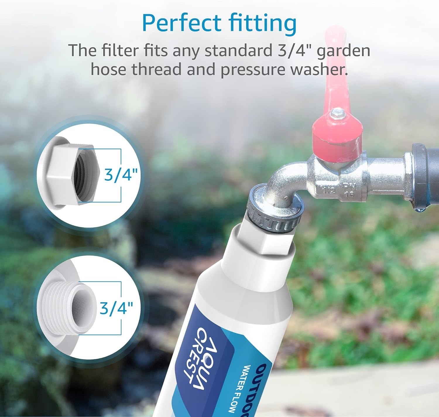 AQUA CREST Inline Water Filter,used for Car Washing&Yard Cleaning,2 Packs