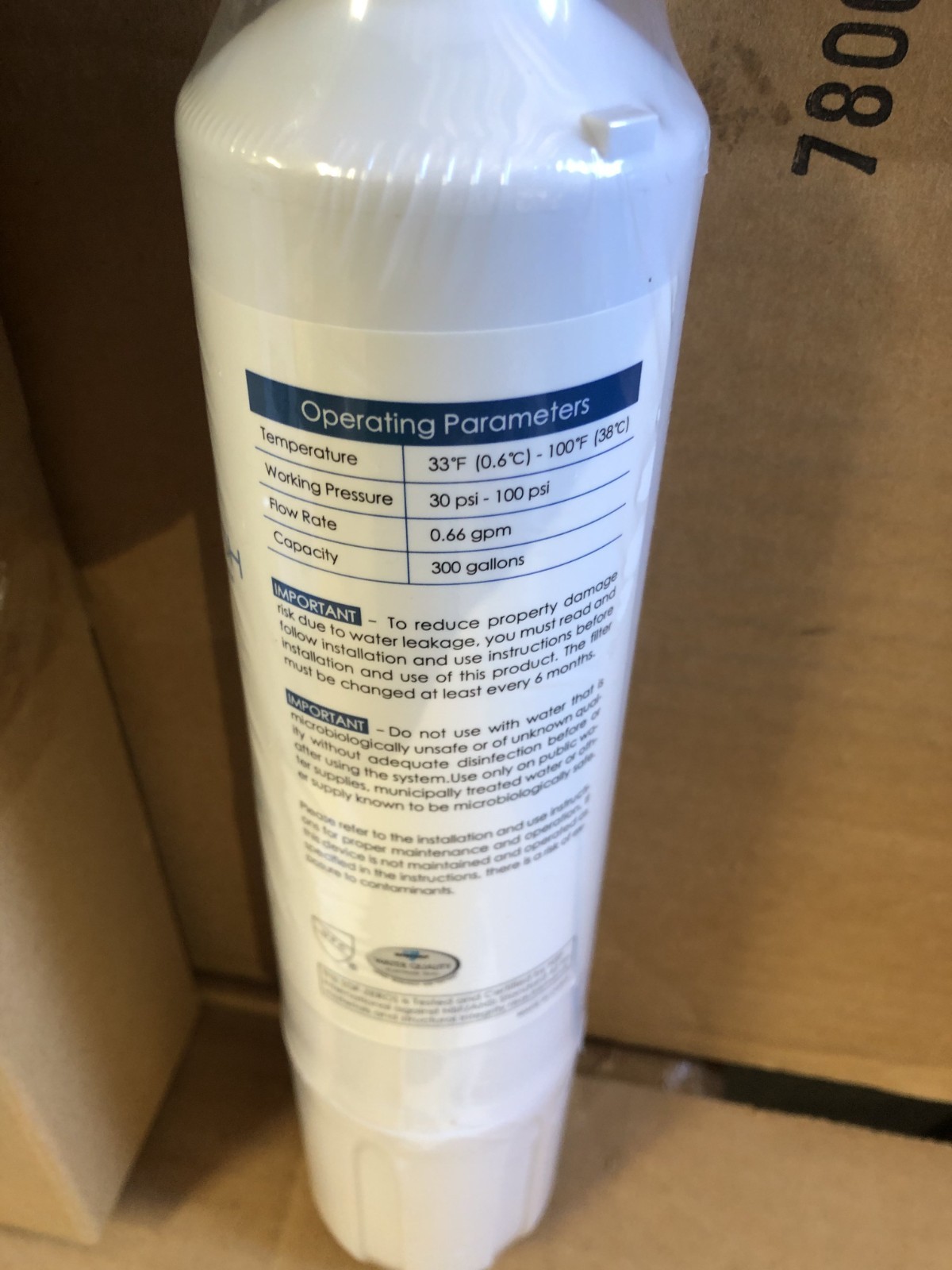 GLACIER FRESH 4204490 GF-ZERO Water Filter Replacement for Sub-Zero NEW