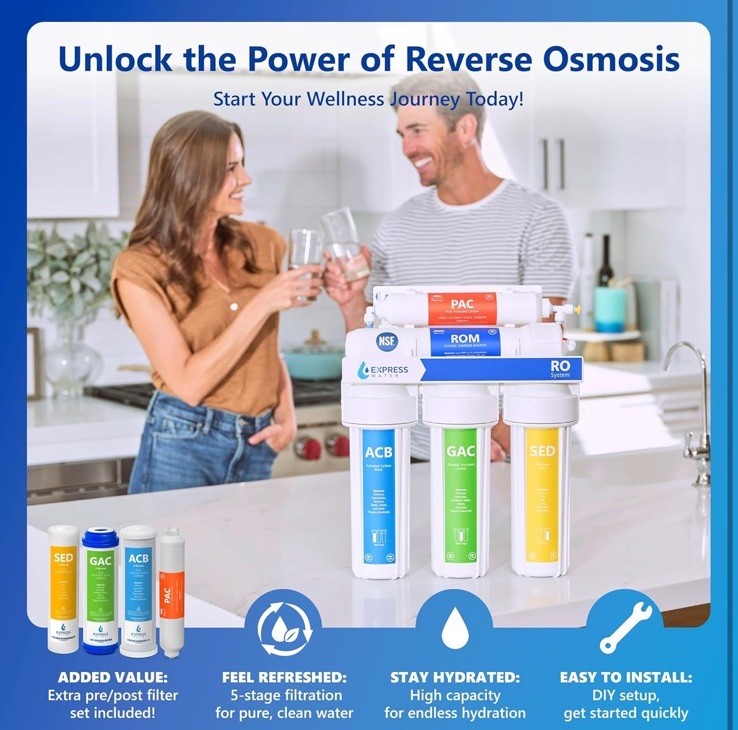 Express Water RO5DX Reverse Osmosis Filtration NSF Certified 5 Stage RO Open Box
