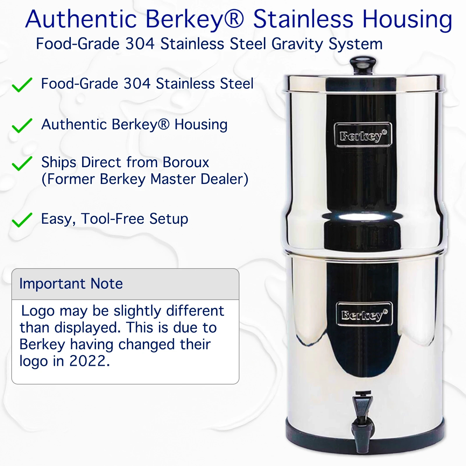 Royal Berkey Unit- w/ BOROUX. foundation. Black Filters