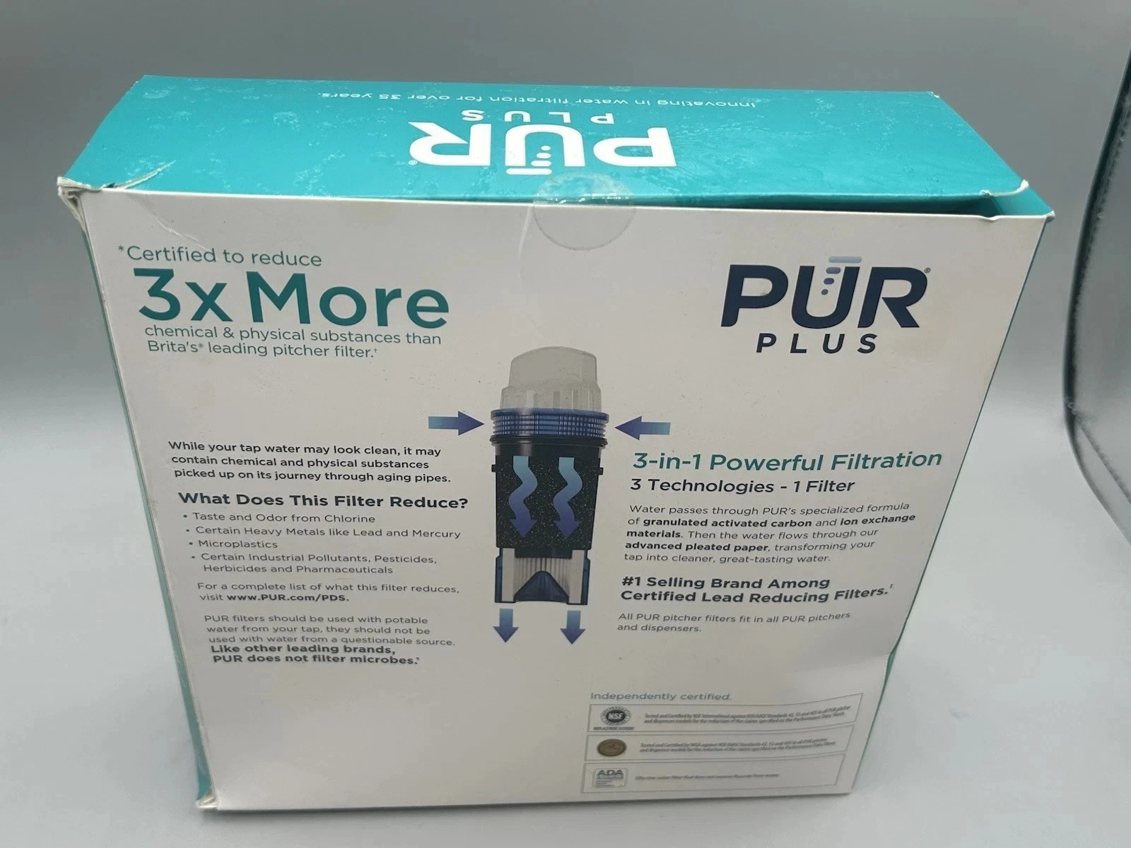 PUR PPF951K3 Lead Reduction Water Pitcher Replacement Filter – 3 Pack