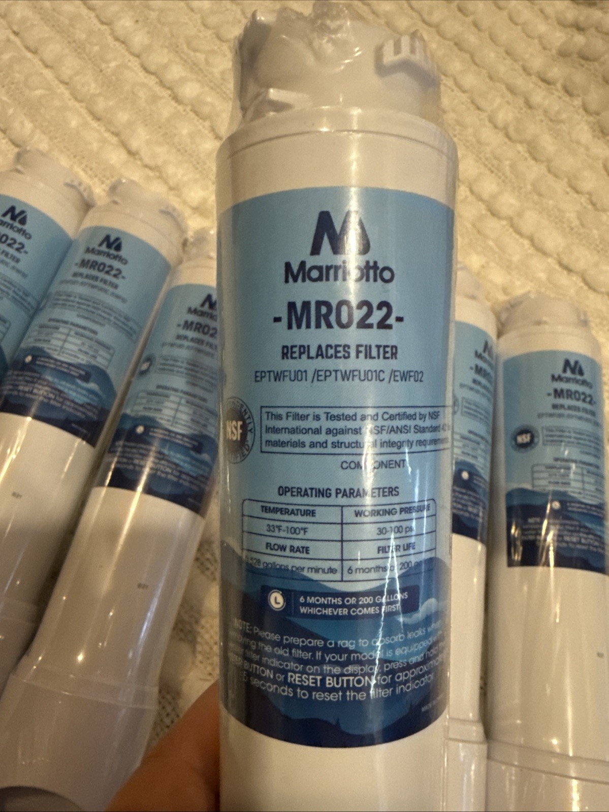 Marriotto MR022 Replacement Water Filter – Pack Of 6 – New Sealed