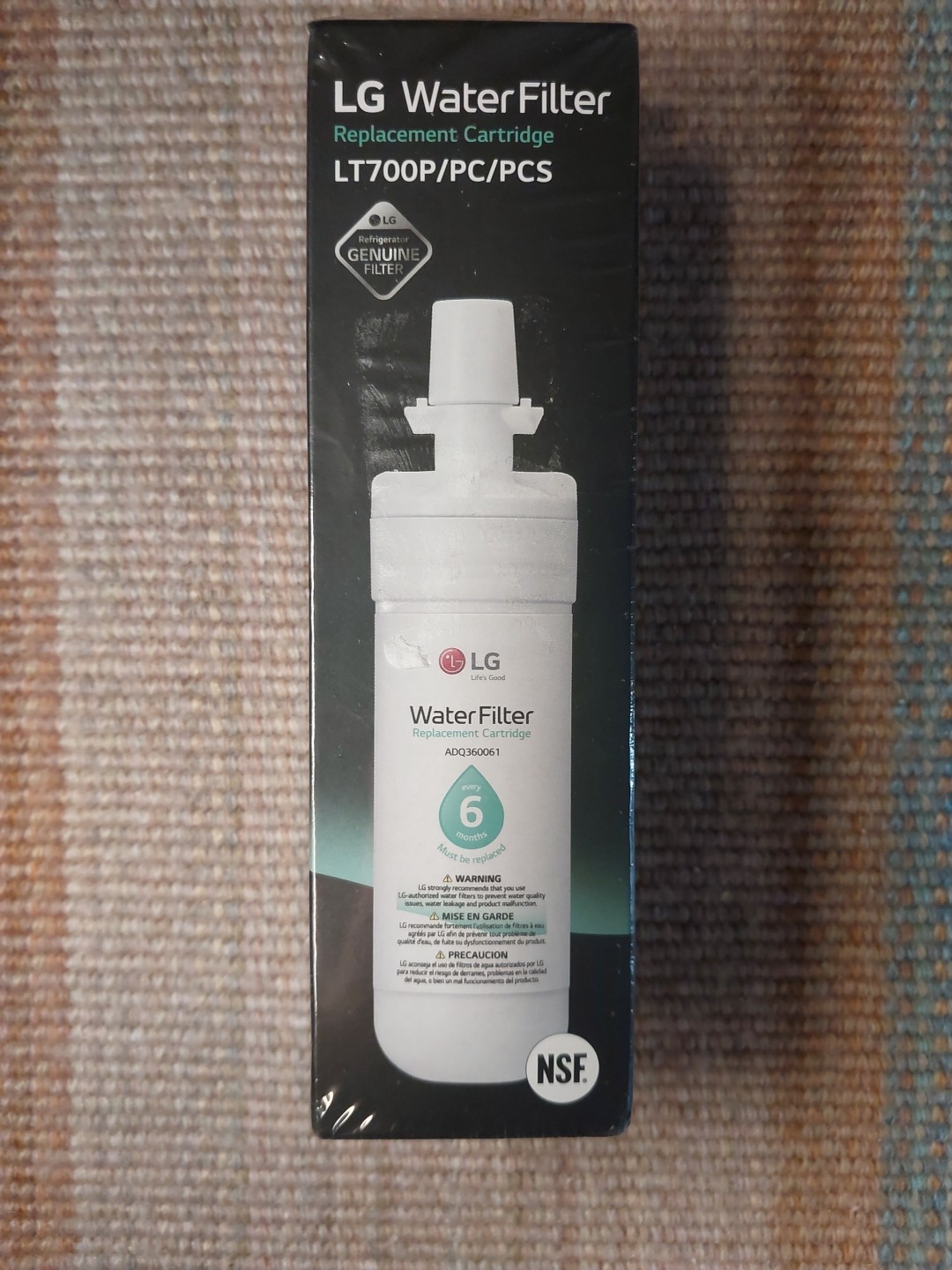 New Genuine LG LT700P/PC/PCS Refrigerator Replacement Water Filter ADQ360061