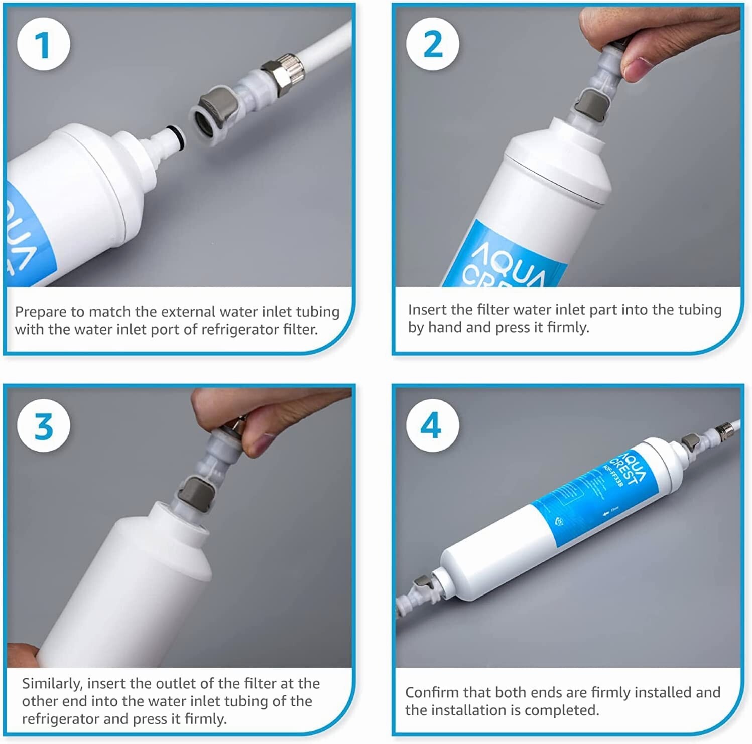 AQUA CREST GXRTQR Inline Water Filter, Replacement for GE® GXRTQR, GXRTQ (2 PACK