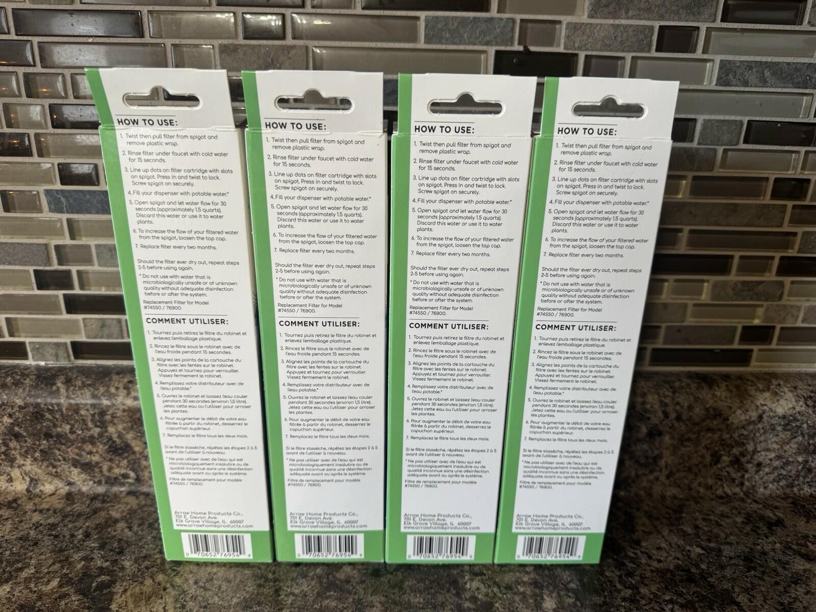 CLEARA Filter Refills by Arrow (4-pack of 4) NEW Reduces Chlorine Odor 40 gallon