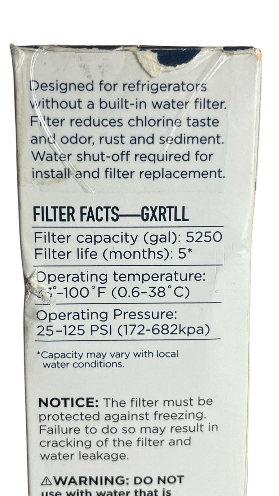 GE Inline Water Filtration for Refrigerators Ice Makers GXRTLL – New Open Box