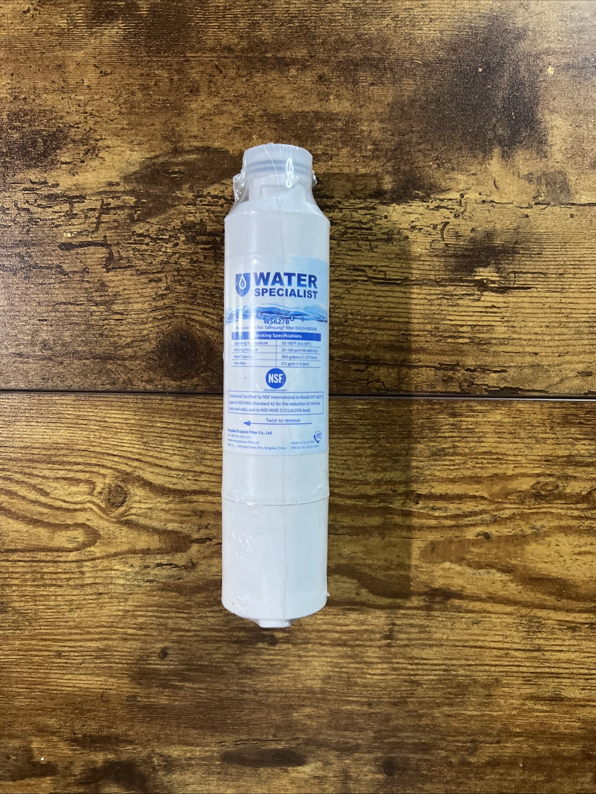 Water Specialist WS627B Water Filter, Replacement For Samsung DA29-00020B