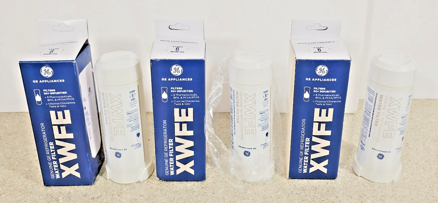 Lot Of 3 OEM GE XWFE Refrigerator Water Filter **NO RFID Chip** 2 Factory Sealed