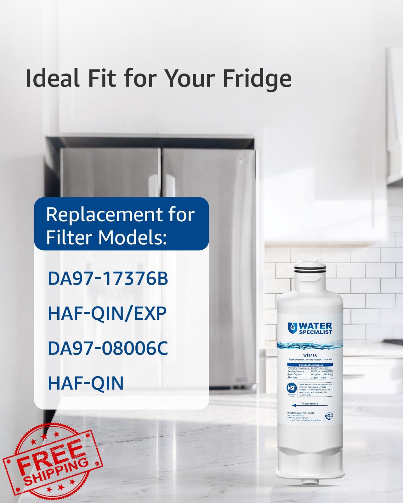 Waterspecialist WS645A Fridge Filter 4 Pack