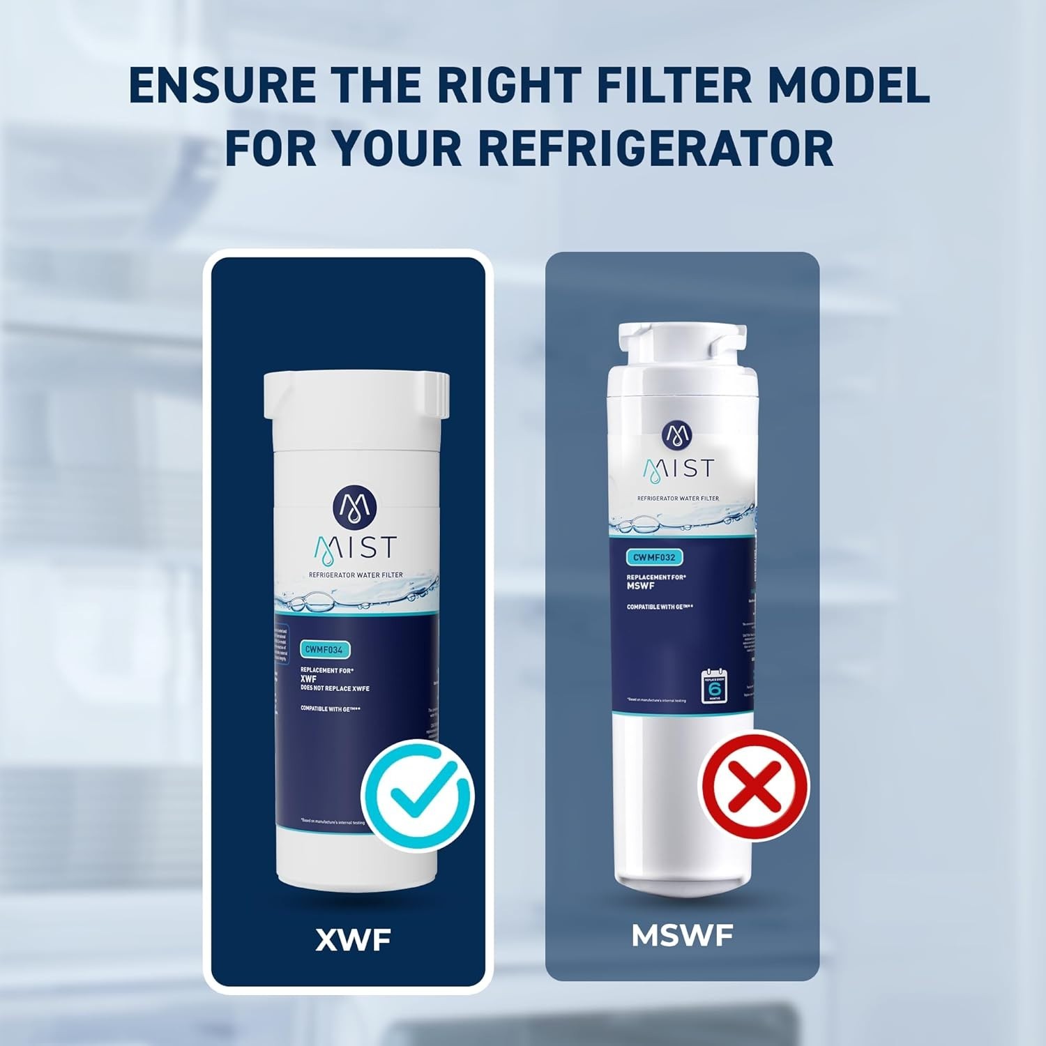 Activated Carbon Water Filter for GE Appliances – Reduces Chlorine 99% – 1 Count