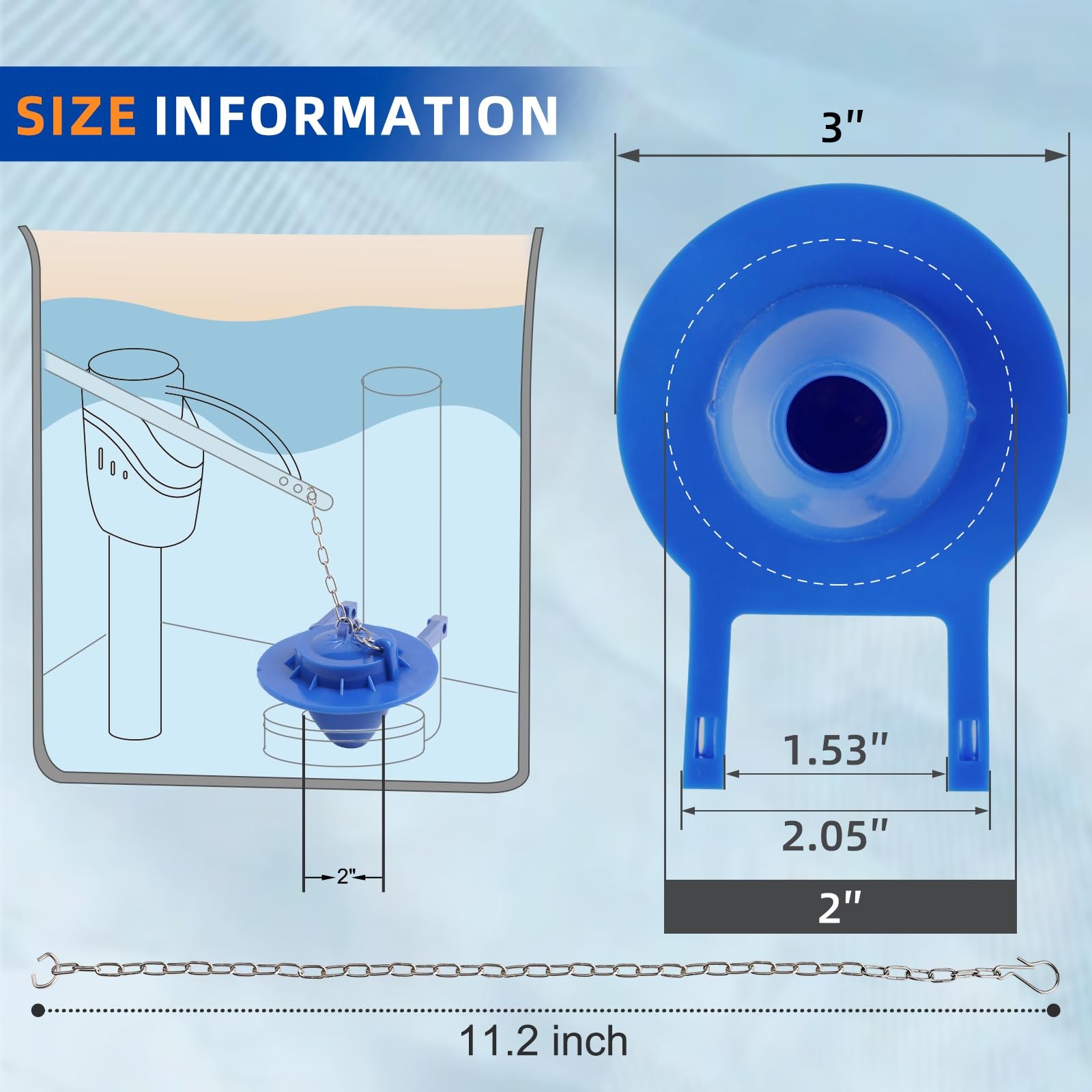 Universal 2 Inch Toilet Flapper Compatible with American Standard, Kohler, TO…