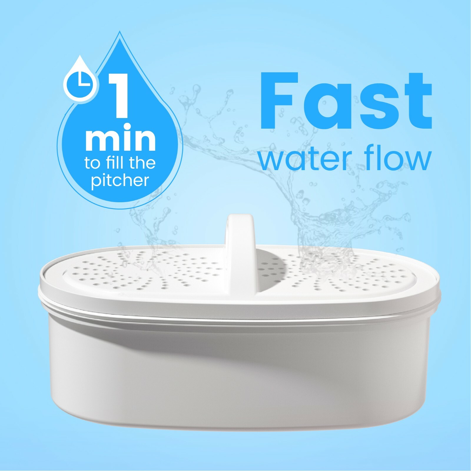 Waterdrop Elfin 5-Cup Water Filter Pitcher, NSF Certified, BPA Free, Blue