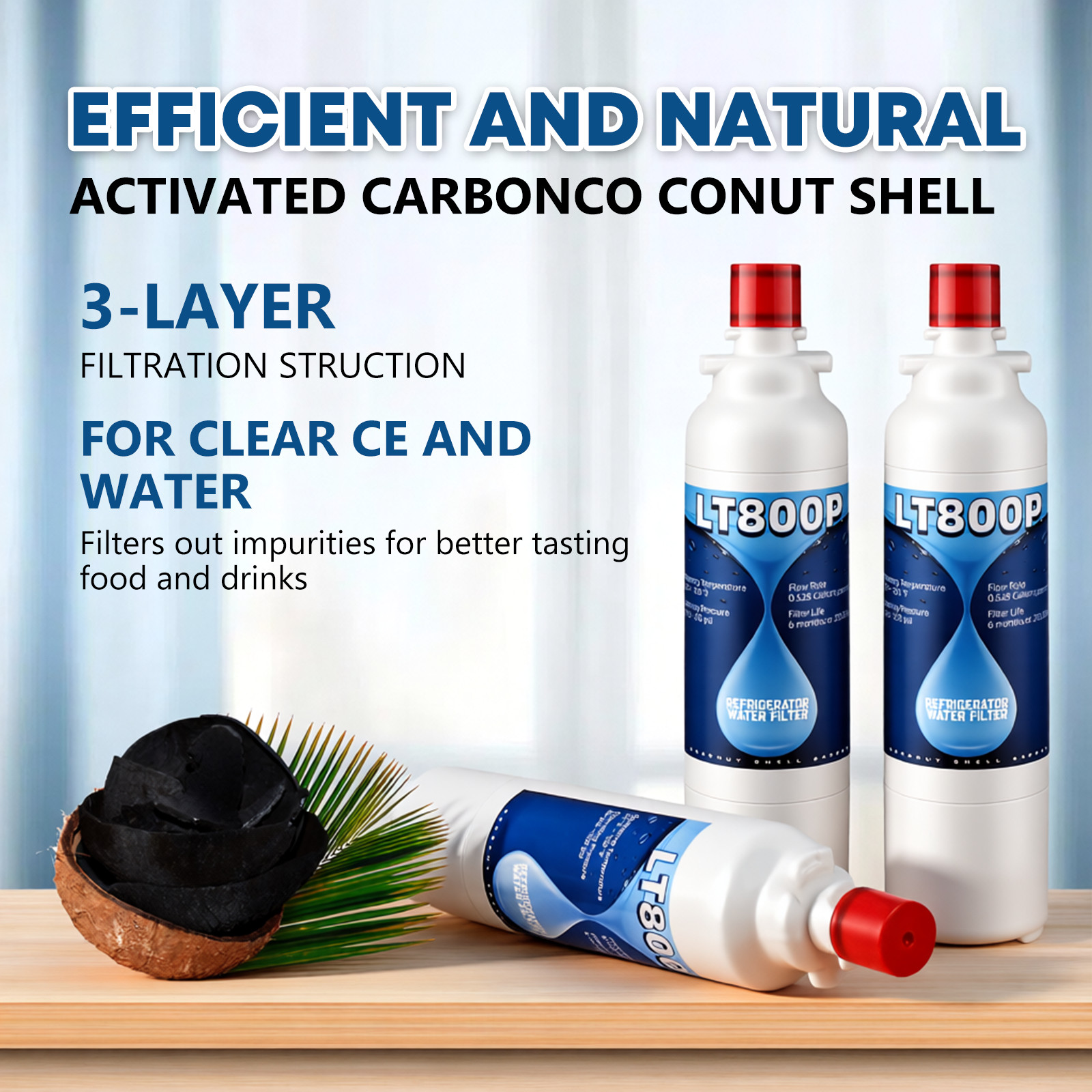8 Pack ADQ73613401 Refrigerator Water Filter fit for LG LT800P, LT800PC, 46-9490