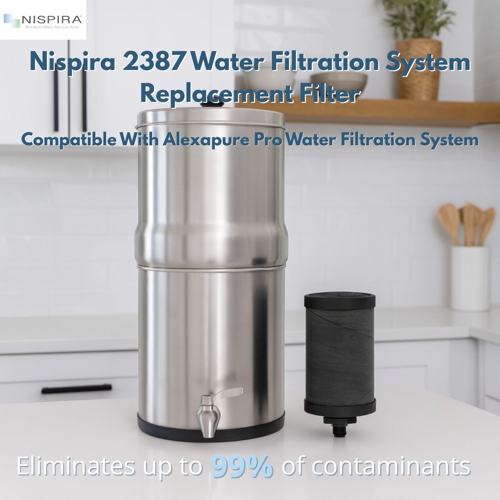 Nispira 2387 Water Filter for Alexapure Pro Gravity System, 5000 Gallons, 4 Pack