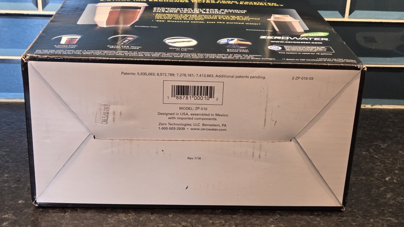 ZeroWater 10 Cup 5 Stage Water Filtration Pitcher Dispenser Water Meter & Filter