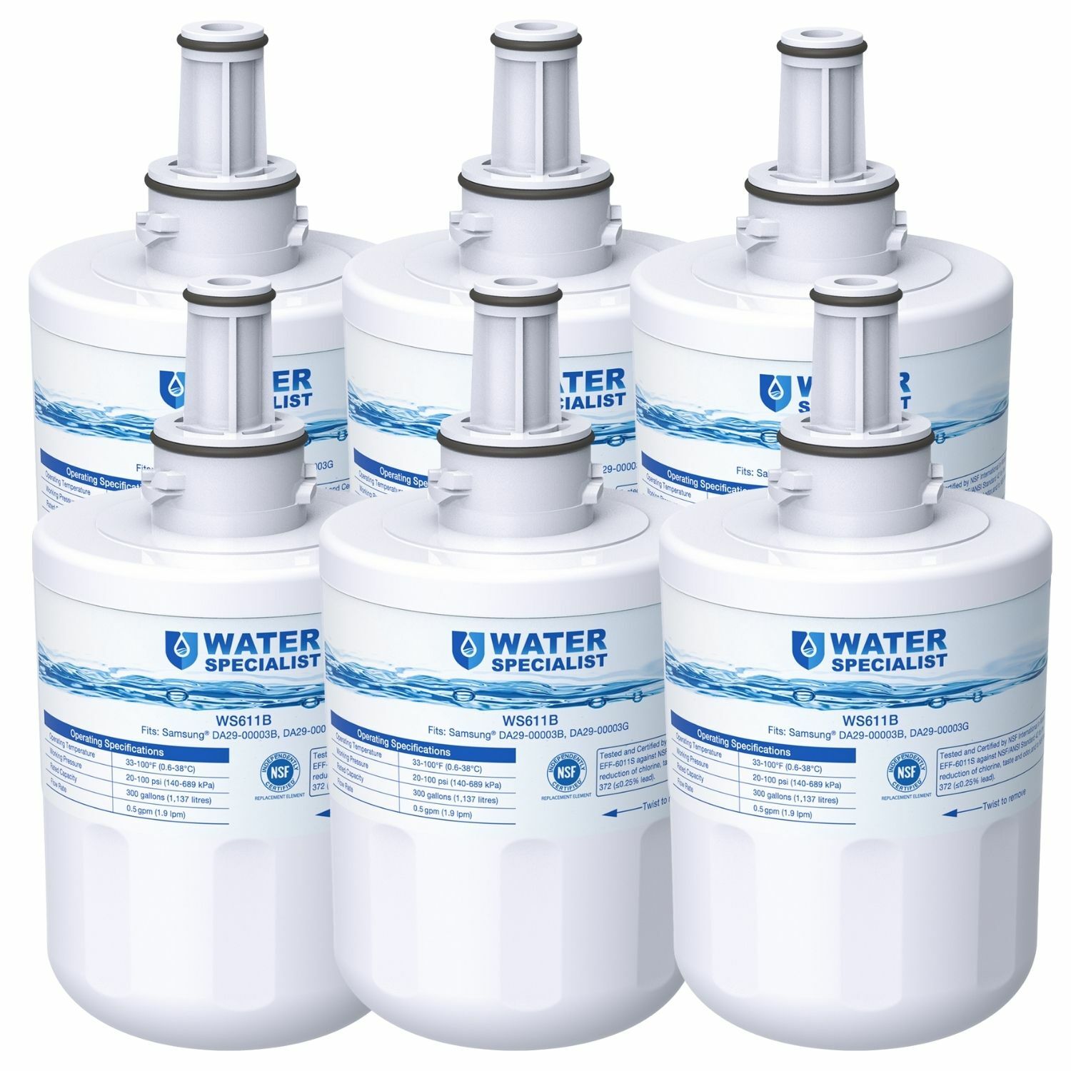 Waterspecialist Refrigerator Water Filter, Replacement for Samsung DA29-00003G