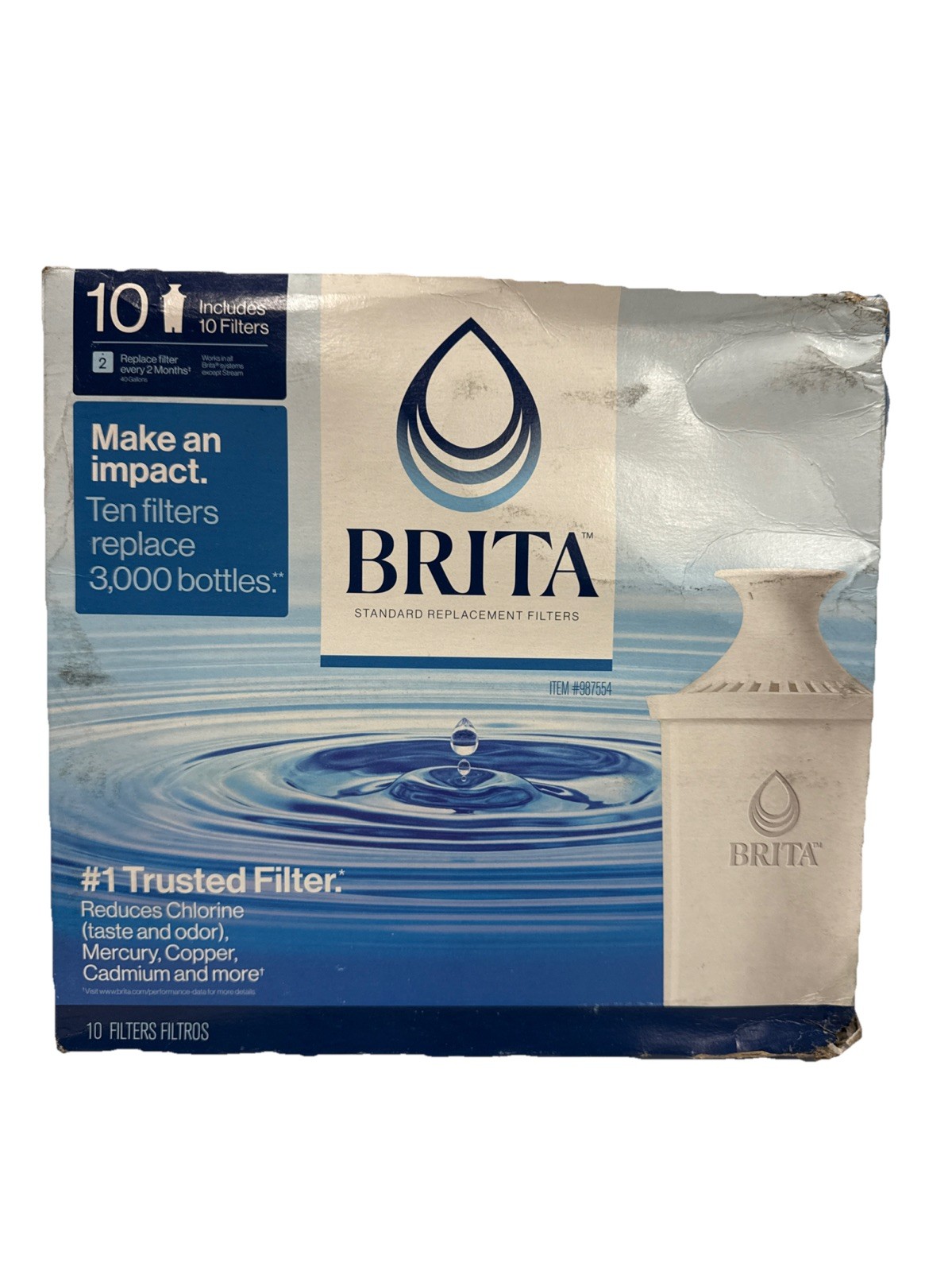 Brita 987554 Pitcher Replacement Filters, OB03, 10 Pack