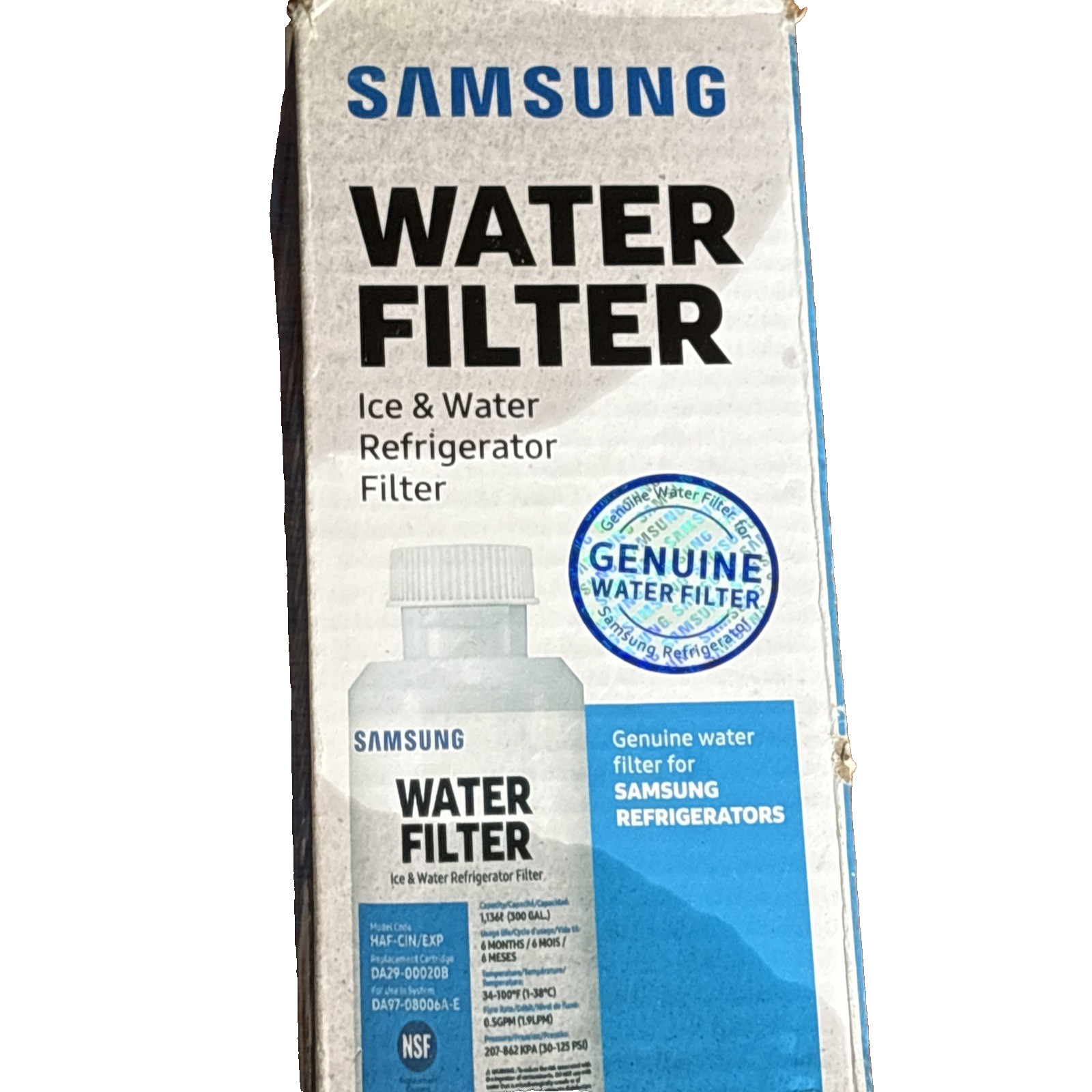 Genuine Samsung DA29-00020B Refrigerator Water Filter HAF-CIN DA97-08006A-E
