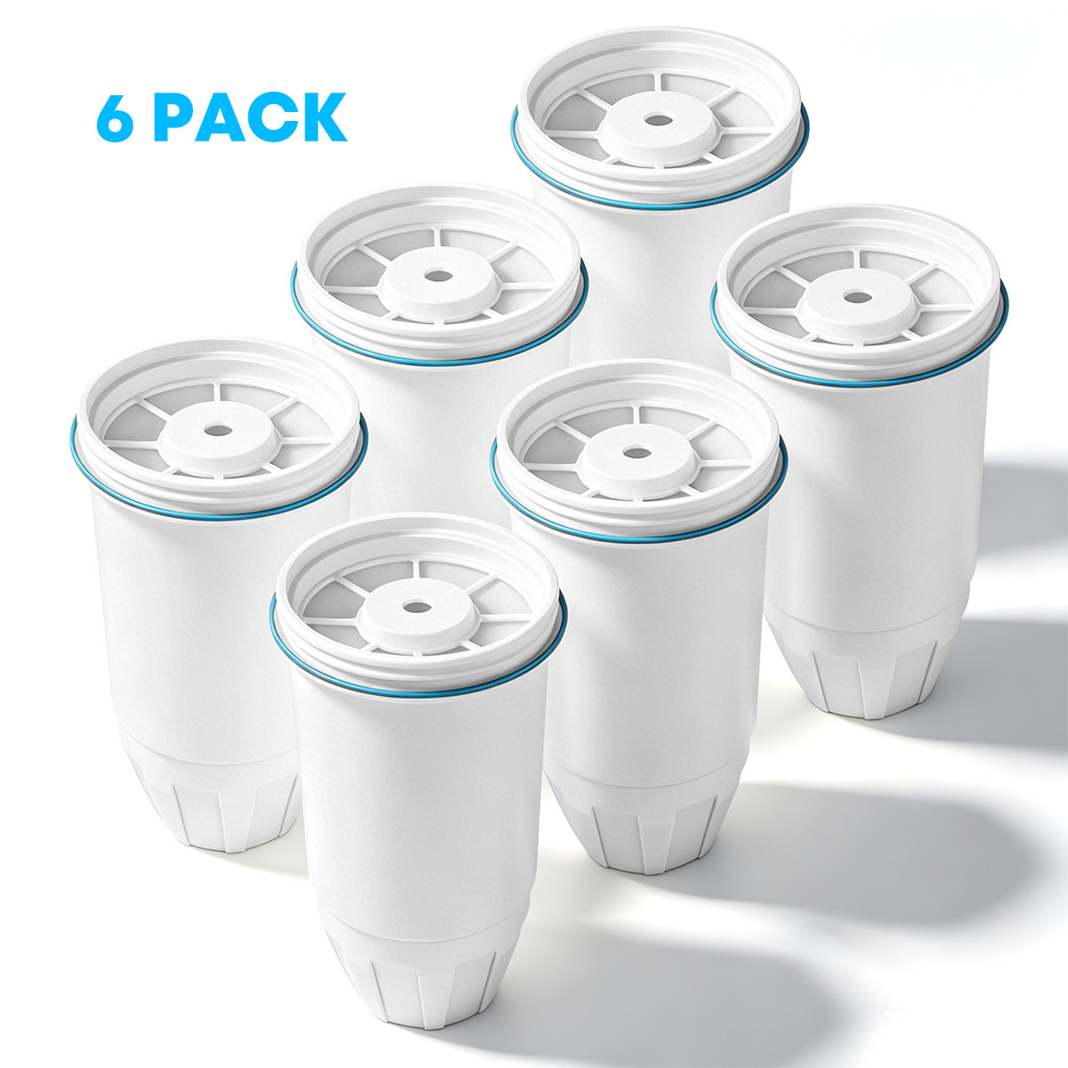 6-Pack Replacement Filter 5-Stage 0 TDS Fits ZeroWater ZR-001 ZR-003 ZR-004
