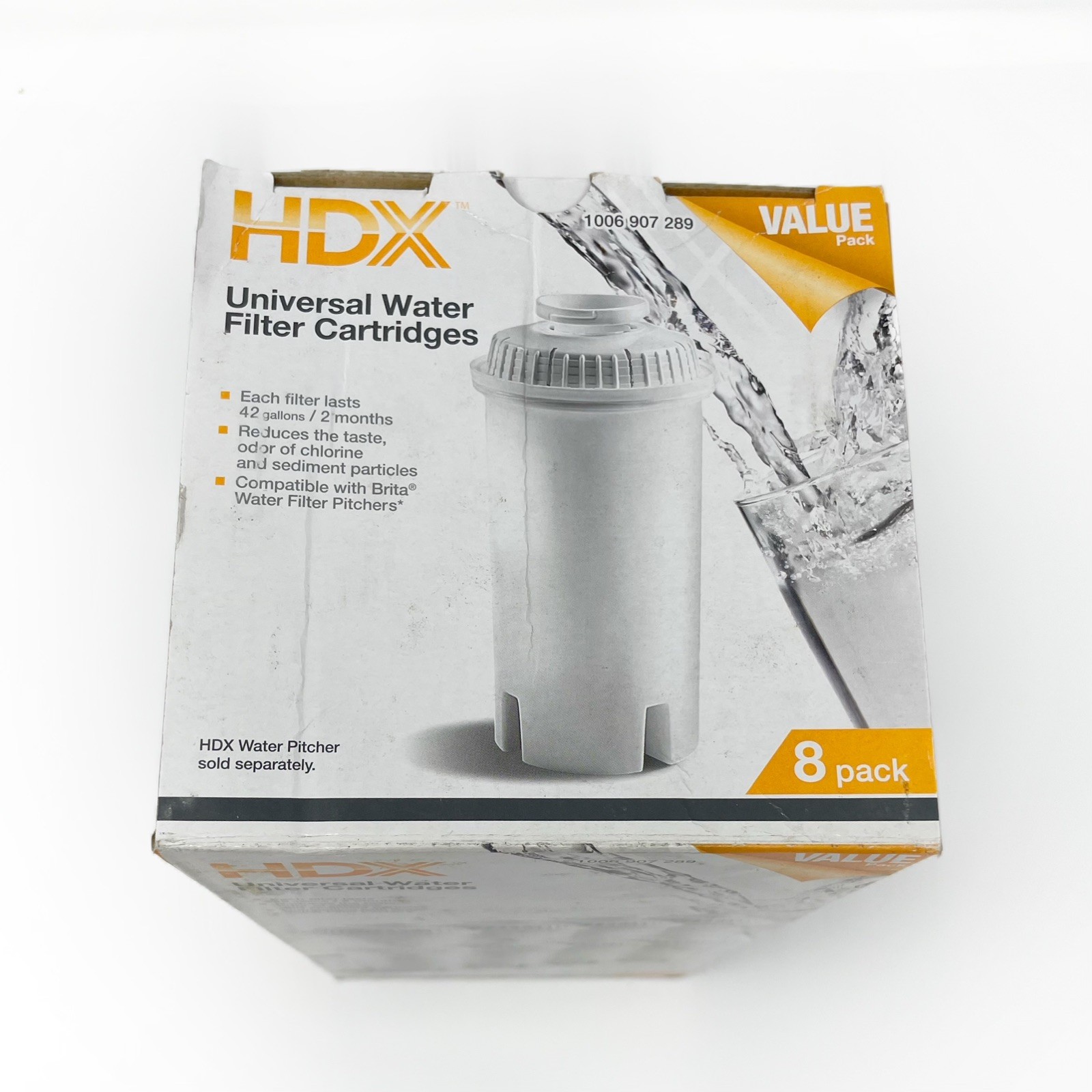 HDX Water Pitcher Replacement Water Filter Cartridges, BPA Free (8-Pack)# F003