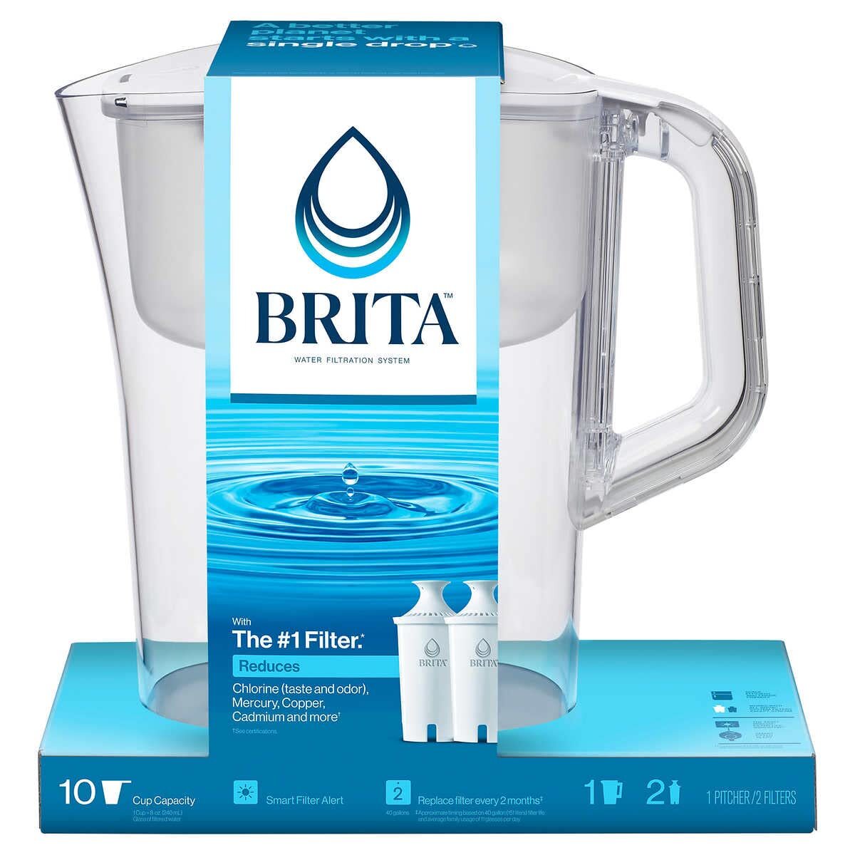 40 Gallon White Water Purification Unit with Brita 10 Cup Filter Pitcher