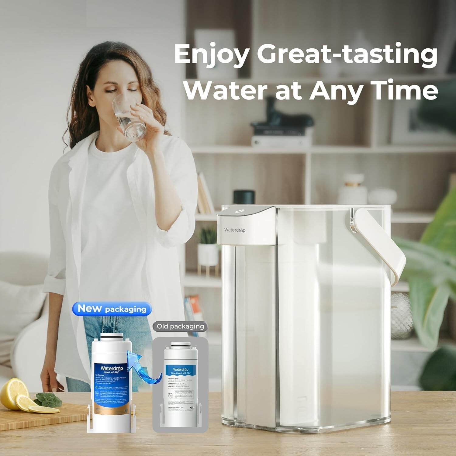 Waterdrop WD-EDF Replacement Filters for Waterdrop Instant Water Filter Pitcher