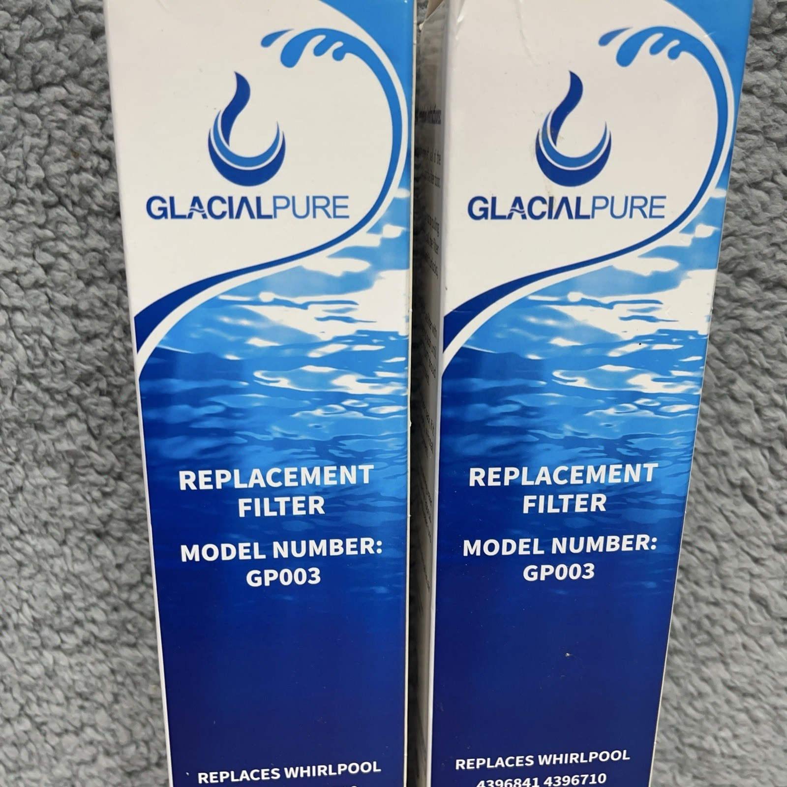 2 Glacial Pure Replacemnt Refrigerator Filter GP003 4396841 4396710 EDR3RXD1 NEW