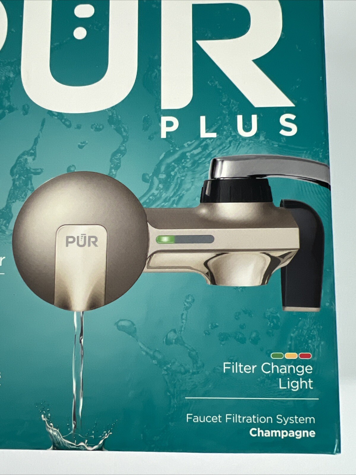 PUR Plus Faucet Filtration System Max Ion Filter Technology Champagne Finish C25