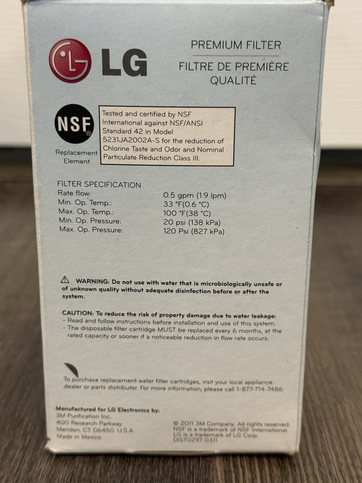 LG Water Filter LT500P Replacement Cartridge BRAND NEW