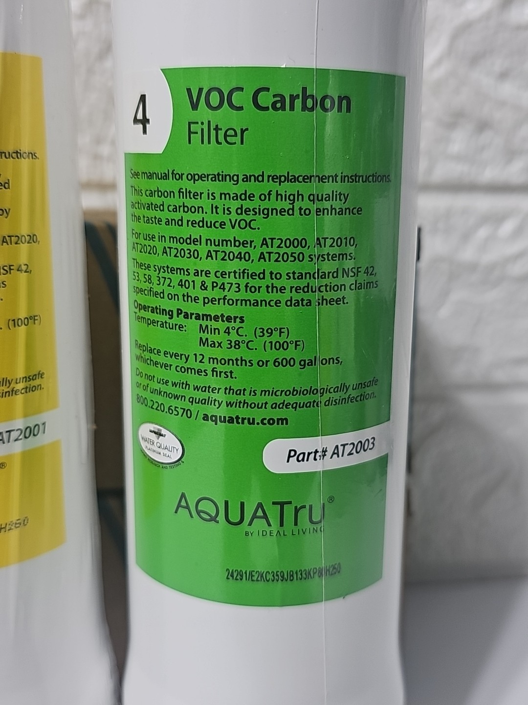 2 Aquatru Replacement water Filters Countertop Reverse Osmosis stages 1-2 And 4