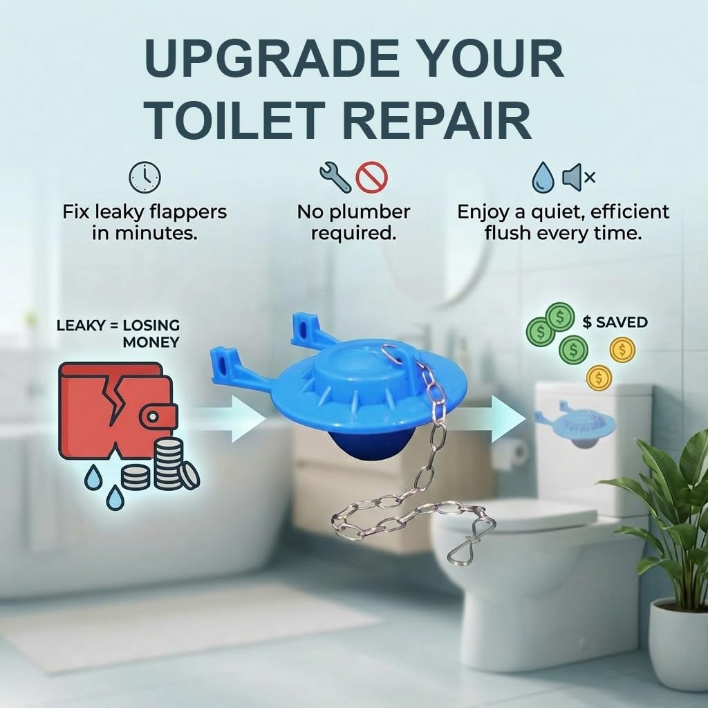 Toilet Flapper Replacement Kit 3 Pcs, 2 Inch Universal Toilet Tank Flapper wi…