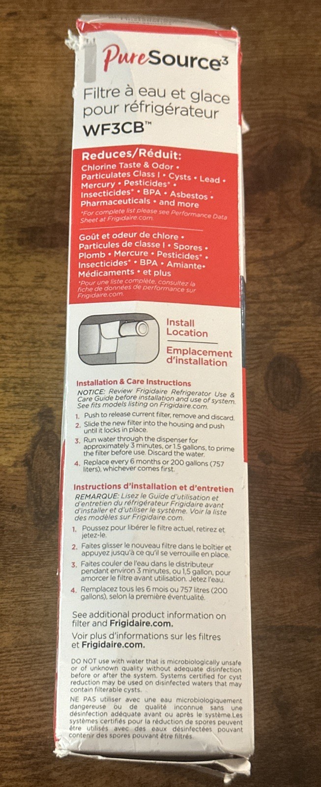 (1) Genuine Frigidaire Puresource3 Water Filter – WF3CB (White) Brand New