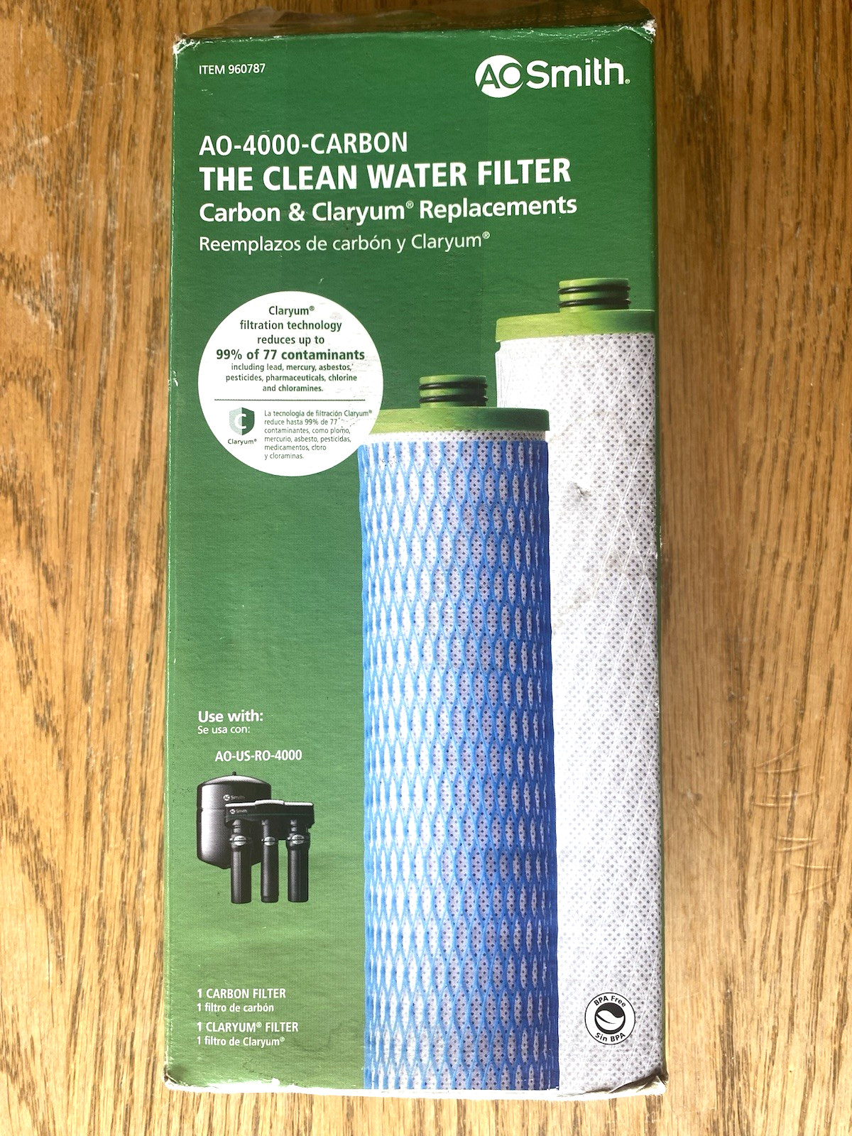 AO-4000-CARBON A.O. Smith Clean Water System with RO Boost Under Sink Filter