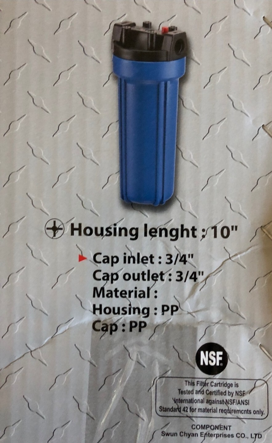 FOXTAIL 10 in. Whole House System Water Filter Kit 3/4″ Outlet & 3/4″ Inlet