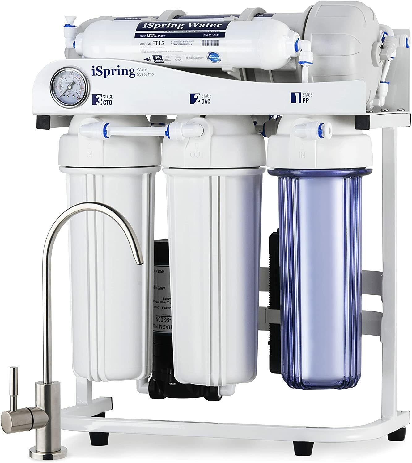 iSpring 500GPD Tankless RO Reverse Osmosis System Drinking Water Filter Purifier