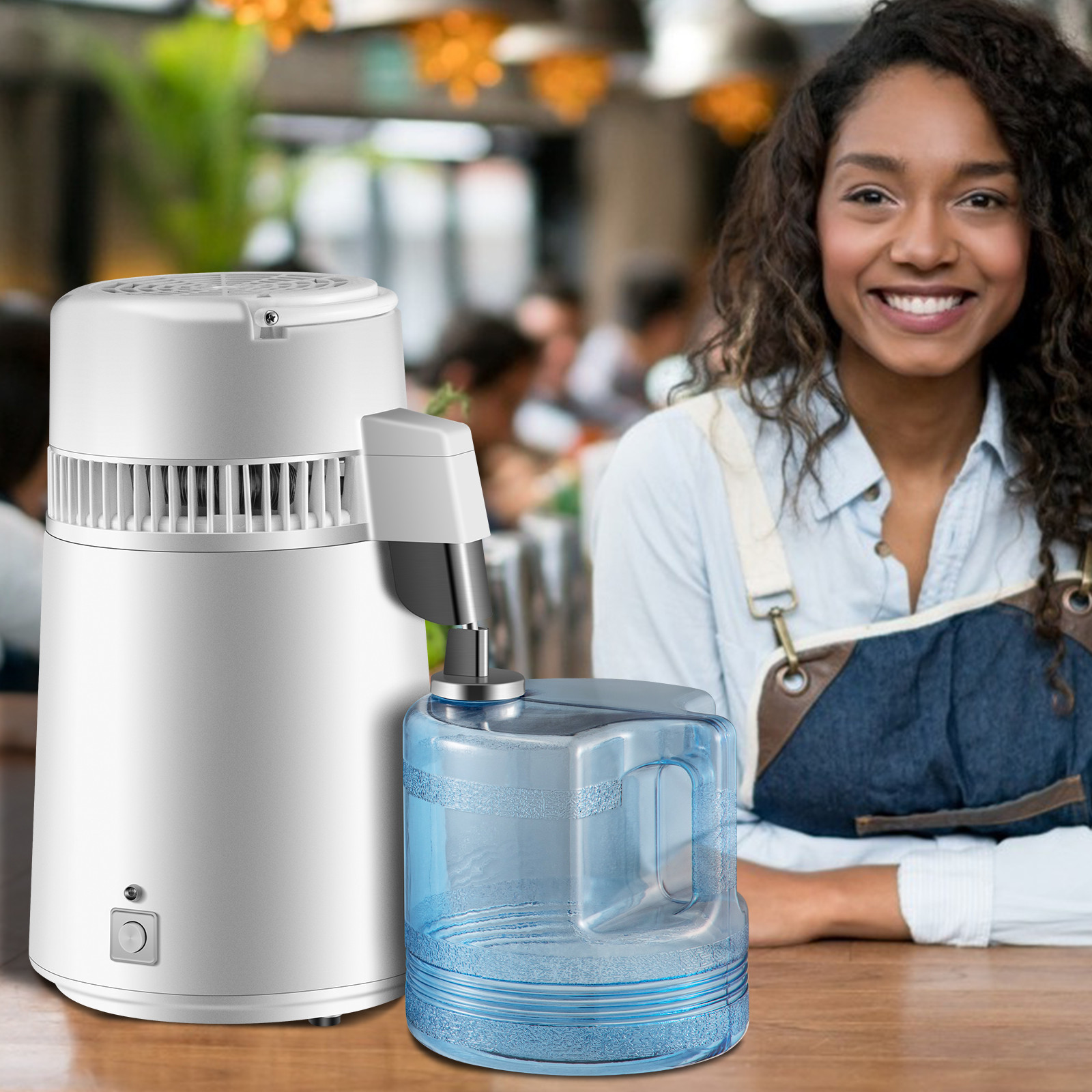 VEVOR 4L Water Distiller Purifier Machine Countertop Stainless Steel Interior CE