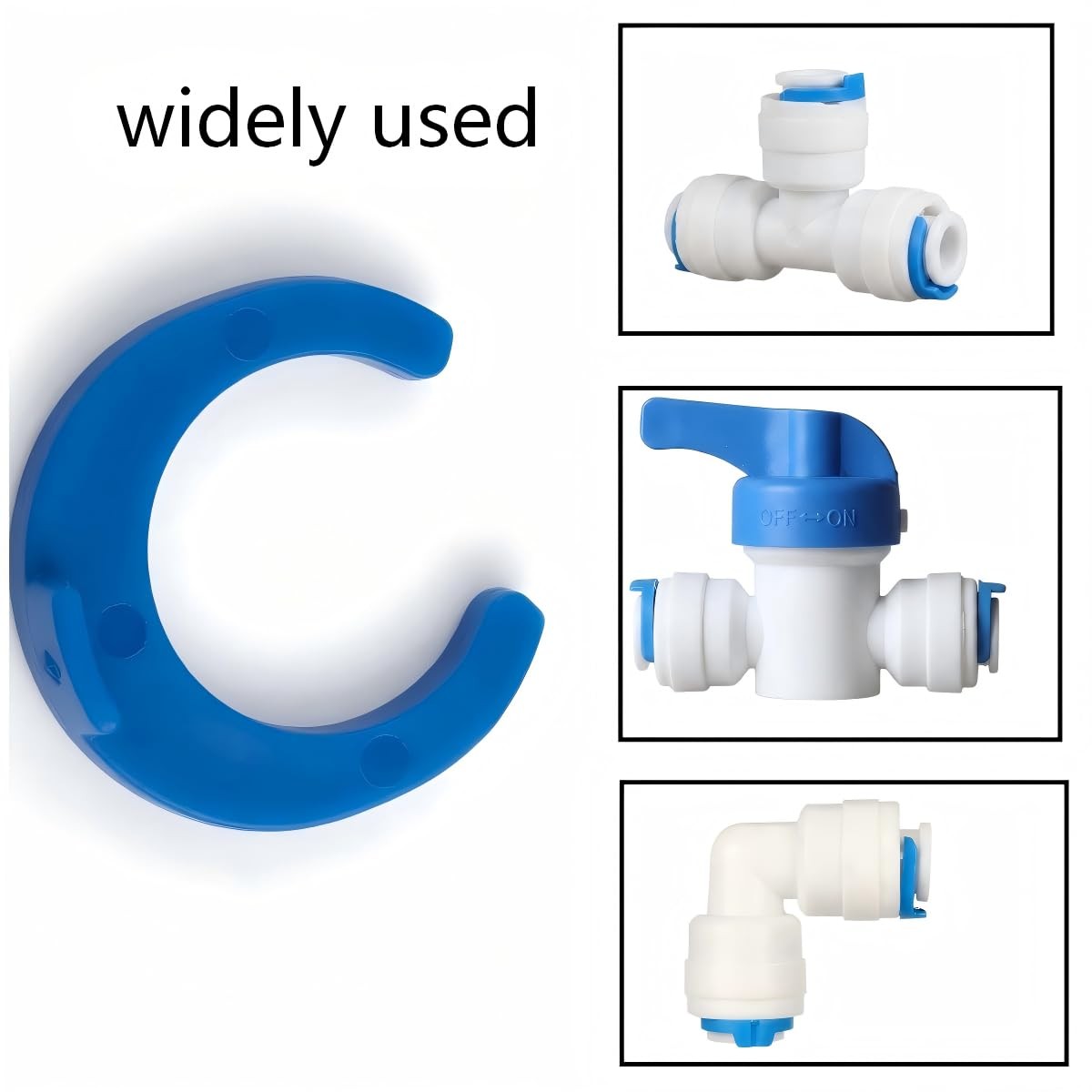 50 PCS 3/8 Inch RO Reverse Osmosis Water Filter Locking Clips, Blue Quick Con…
