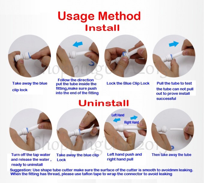 50Pcs 1/4″-1/4″ Quick Connect Tee Union Fittings Connector Push In Water Filter