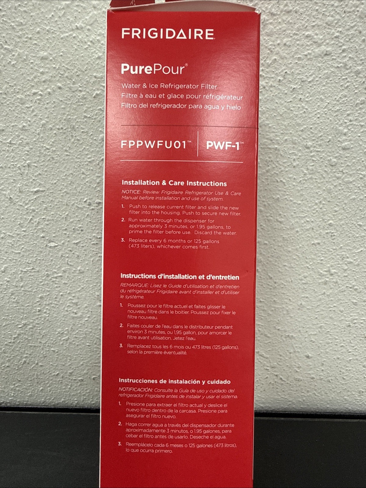 Frigidaire PWF-1 FPPWFU01 Refrigerator PurePour Water & Ice Filter