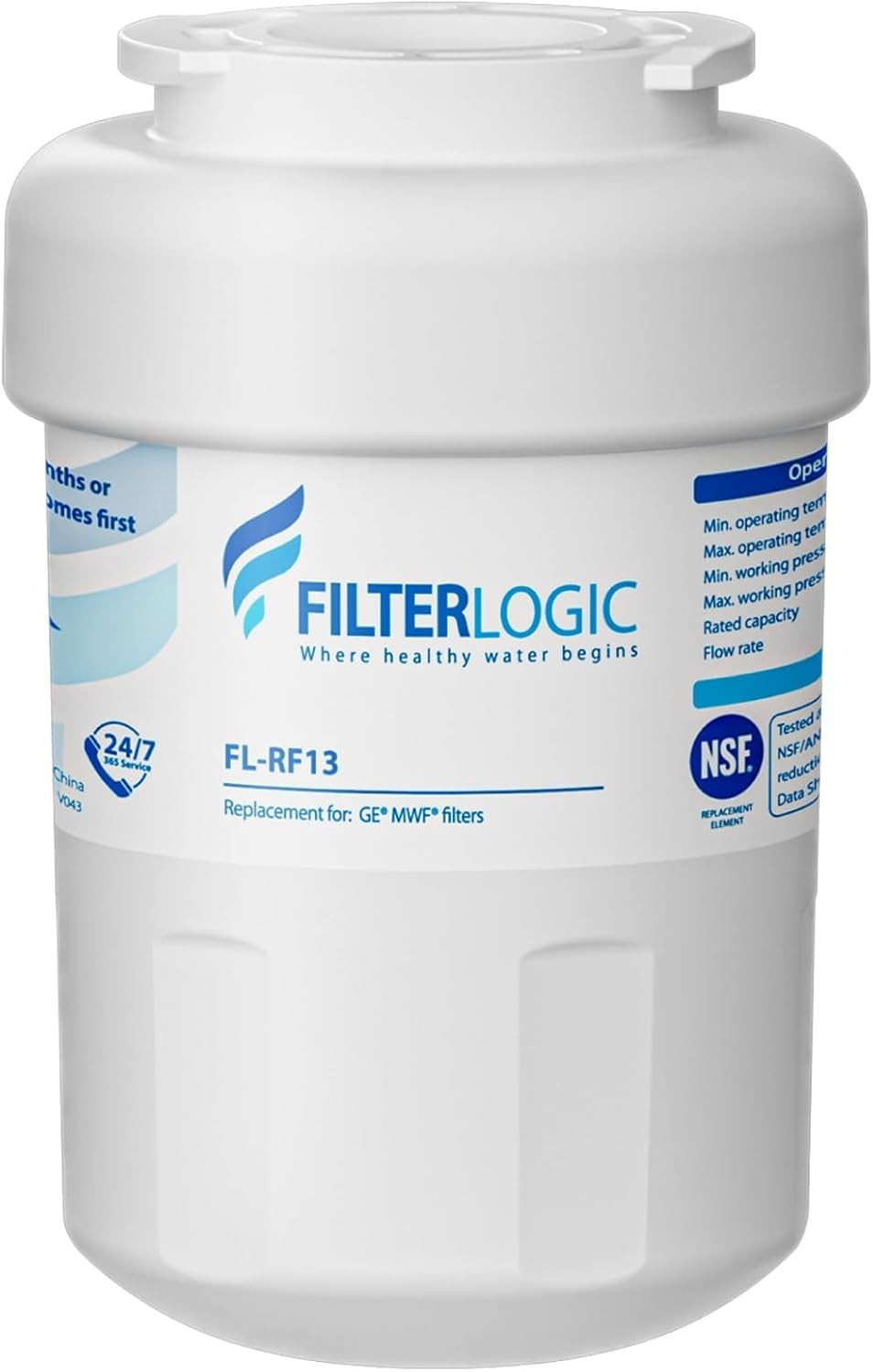 FL-RF13 Refrigeration Water Filter – Reduces Chlorine & Impurities, 300 Gallons