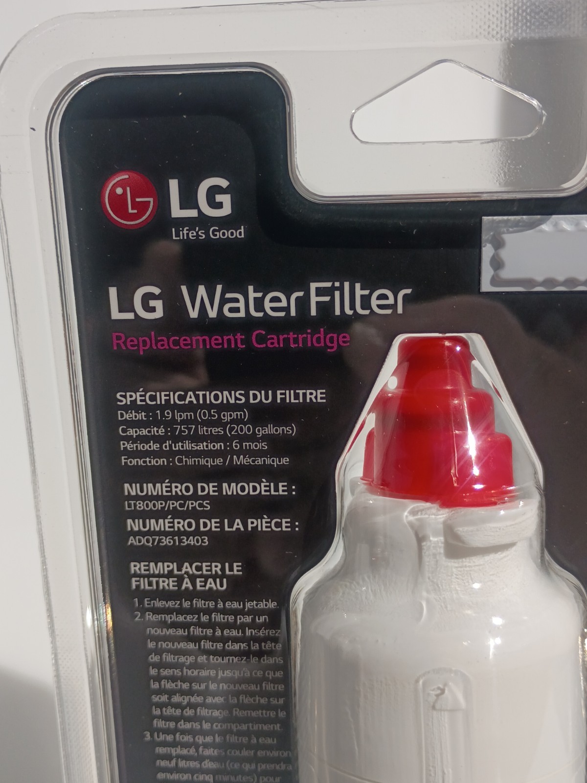 LG LT800P Refrigerator Water Filter ADQ73613403 NSF Certified Genuine OEM 6 Pack
